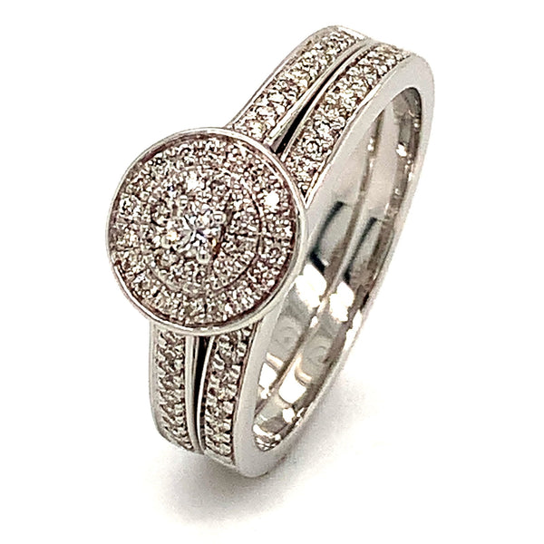 (MIA) Set de anillos con diamantes en oro blanco 18kt. - DGjoyeros