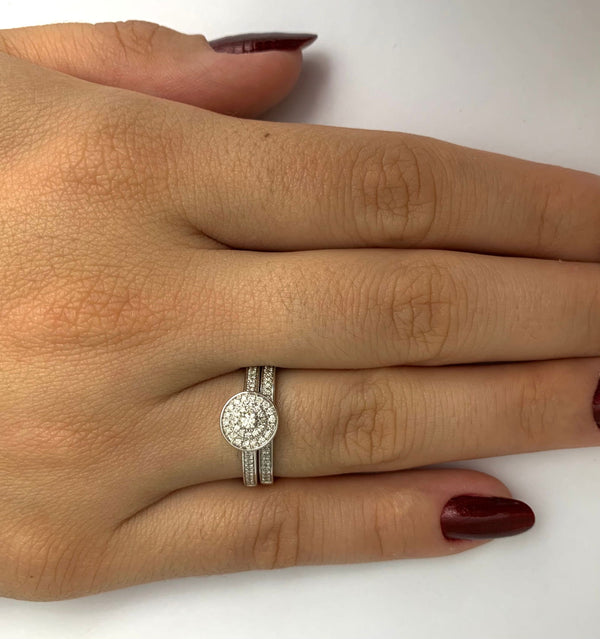 (MIA) Set de anillos con diamantes en oro blanco 18kt. - DGjoyeros
