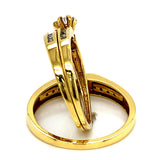 (MIA) Trío de anillos con diamante en oro amarillo 18kt - DGjoyeros