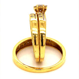 (MIA) Trío de anillos con diamante en oro amarillo 18kt - DGjoyeros