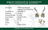 Aretes de peridoto en oro blanco 14kt.