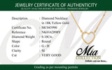 (MIA) Collar (corazón) con diamantes en oro amarillo 18kt. D-0.10CTS.