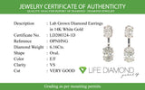 (LD) Aretes con diamantes de laboratorio en oro blanco 14kt. D-6.16Cts.