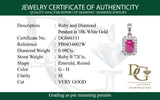 Dije con rubí y diamantes en oro blanco 18KT
