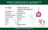 Dije con rubí y diamantes en oro blanco 18KT