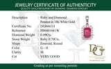 Dije con rubí y diamantes en oro blanco 18KT