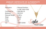 (SOFIA) Collar (corazón) con diamantes en oro amarillo 10kt.