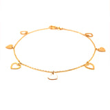 Pulsera (corazones) con oro amarillo 10k. 19cm