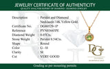 Collar de peridoto con diamantes en oro amarillo 14kt. 45CM PD-0.54CTS. D-0.07CTS.