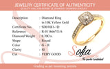 (SOFIA) Anillo con diamantes en oro amarillo 10kt. D-0.20CTS.