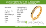 (LD) Banda con diamantes de laboratorio en oro amarillo 14kt. D-0.50CTS.