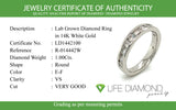 (LD) Banda con diamantes de laboratorio  en oro blanco 14kt. D-1.00CTS.