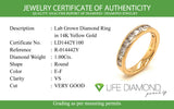 (LD) Banda con diamantes de laboratorio en oro amarillo 14kt. D-1.00CTS.