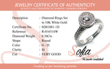 (SOFIA) Set de anillos con diamantes en oro blanco 10k