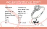 (SOFIA) Anillo con diamantes en oro blanco 10kt. D-0.45CTS.