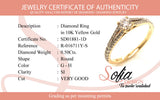(SOFIA) Anillo con diamantes en oro amarillo 10kt. D-0.50CTS.
