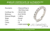 (LD) Banda con diamantes de laboratorio en oro blanco 14kt. D-1.00CTS.