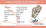 (SOFIA) Set de anillos de diamantes oro blanco 10kt.