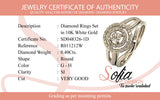 (SOFIA) Set de anillos con diamantes en oro blanco 10k
