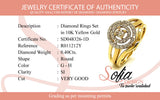 (SOFIA) Set de anillos con diamantes en oro amarillo 10k