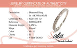 (SOFIA) Banda con diamantes en oro blanco 10kt