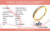 (SOFIA) Set de anillos con diamantes en oro amarillo 10k
