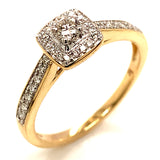 (SOFIA) Set de anillos con diamantes en oro amarillo 10k