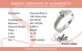 (SOFIA) Anillo con diamantes en oro blanco 10k