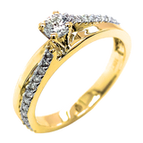 (SOFIA) Set de anillos con diamantes en oro amarillo 10kt.