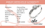 (SOFIA) Anillo con diamantes en oro blanco 10kt. D-0.25CTS.