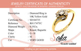 (SOFIA) Anillo con diamantes en oro amarillo 10kt.