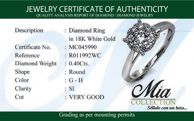 (MIA) Anillo con diamantes en oro blanco 18kt.