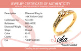 (SOFIA) Set de anillos con diamantes en oro amarillo 10kt.