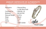 (SOFIA) Anillo con diamantes en oro blanco 10kt