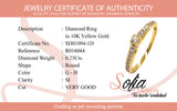 (SOFIA) Anillo con diamantes en oro amarillo 10k
