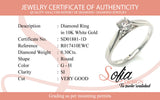 (SOFIA) Anillo con diamante en oro blanco 10KT