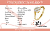 (SOFIA) Anillo (flor) con diamantes en oro amarillo 10k