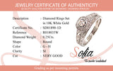 (SOFIA) Set de anillos con diamantes en oro blanco 10k
