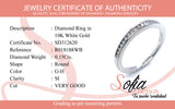 (SOFIA) Set de anillos (corazón) con diamantes en oro blanco 10Kt.