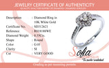 (SOFIA) Set de anillos (corazón) con diamantes en oro blanco 10Kt.