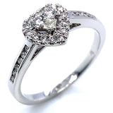 (SOFIA) Set de anillos (corazón) con diamantes en oro blanco 10Kt.