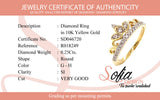 (SOFIA) Anillo (corona) con diamantes en oro amarillo 10k