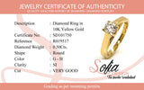 (SOFIA) Anillo con diamante en oro amarillo 10kt.