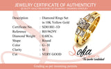 (SOFIA) Set de anillos con diamantes en oro amarillo 10Kt.