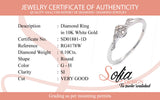 (SOFIA) Anillo con diamantes en oro blanco 10kt. D-0.10CTS.