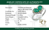 Anillo de esmeraldas con diamantes en oro blanco 18kt.