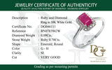 Anillo de rubí con diamantes en oro blanco 18kt.