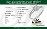 (MIA) Anillo con diamantes en oro blanco 18kt. D-0.19Cts.