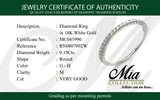 (MIA) Banda con diamantes en oro blanco 18kt. D-0.19Cts.