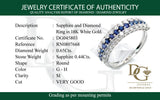 Anillo con zafiros y diamantes en oro blanco 18KT